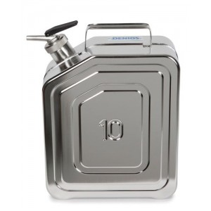 Kanister iz nerjavečega jekla s fino dozirno pipo, 10 litrov