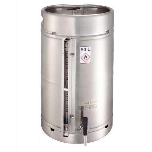 Varnostna nivojska posoda iz nerjavečega jekla, s 3/4" pipo in indikatorjem nivoja, 50 litrov