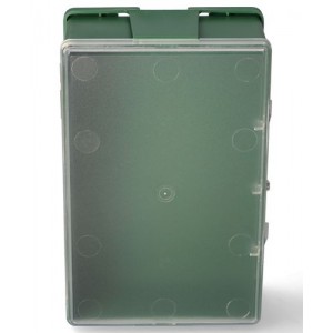 Stenska škatla, za eno 600 ml plastenko za izpiranje oči, s prozornim pokrovom