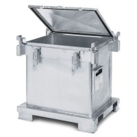 ASP zabojnik za zbiranje in transport, 600 l, vroče cinkano