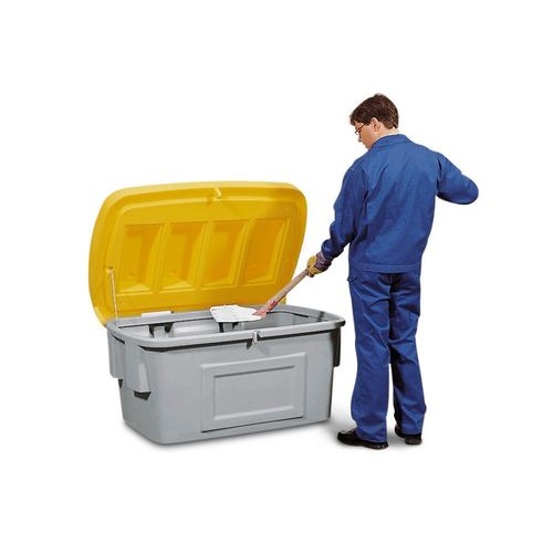 Posoda za pesek SB 400 iz polietilena, 400 l, rumen pokrov