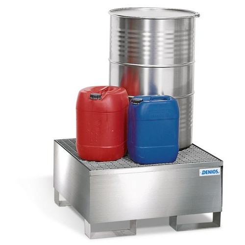 Lovilna posoda pro-line iz nerjavečega jekla za 1 sod, s pocinkano rešetko, 850x870x430