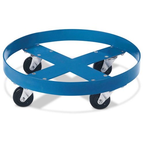 Voziček za 200 litrske sode barvano RAL 5010 (modro), s 4 kolesi