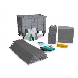 DENSORB  komplet za ukrepanje ob razlitju, škatla s pokrovom in kolesi, univerzalna