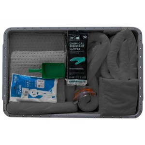 DENSORB komplet za ukrepanje ob razlitju v škatli s pokrovom brez kolesc, univerzalna izvedba