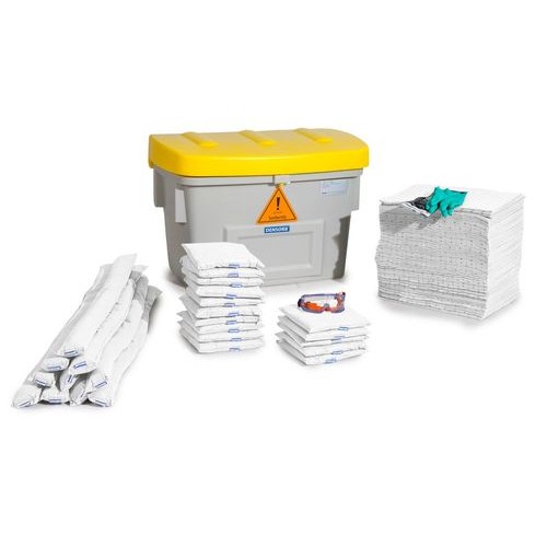 DENSORB komplet veziv za ukrepanje ob razlitju olja, v varnostni škatli SF200