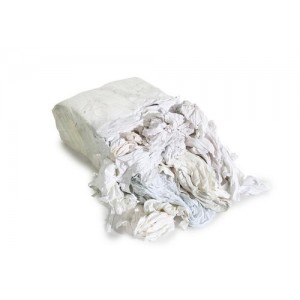 Trikotne čistilne krpe TW iz bele bombažne tkanine, 3 zavitki po 10 kg