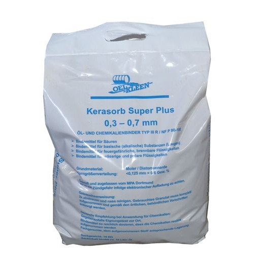 Granulat Kerasorb Super Plus, oljno in kemično vezivo, kemično inerten, fino zrnat, vreča 10 kg