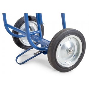 Voziček za sode FKH iz jekla, barvano modro, pnevmatike iz polne gume, za 200/220 litrske sode