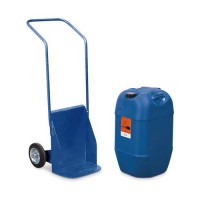 Voziček za sode in kanistre BK-60 iz jekla, barvano modro, polne gume, za posode 60 litrov, električno prevoden