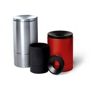 Samougasljivi koš za smeti, 15 l, jeklo, črne barve