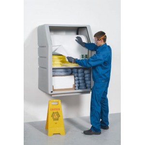 DENSORB komplet veziv za ukrepanje ob razlitju olja, v varnostni omari z roletami, z vpojno rolo