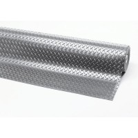 Gumijast nedrseč tekač z diamantno ploščo, vzorec solz, 91 cm x 22,8 m, siv