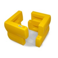 Stebrički zaščitni profil 200 (stebrički do 200x200 mm) iz PE, rumen, 400 x 400 x 500 mm, komplet = 2 kosa