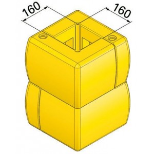 Stebrički zaščitni profil 160 (stebrički do 160x160 mm) iz PE, rumen, 360 x 360 x 500 mm, komplet = 2 kosa