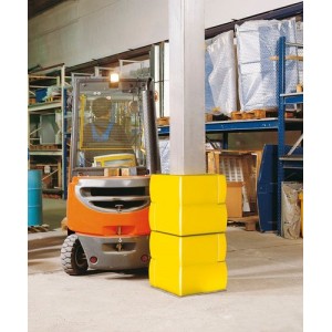 Stebrički zaščitni profil 300 (stebrički do 300x300 mm) iz PE, rumen, 500 x 500 x 500 mm, komplet = 2 kosa