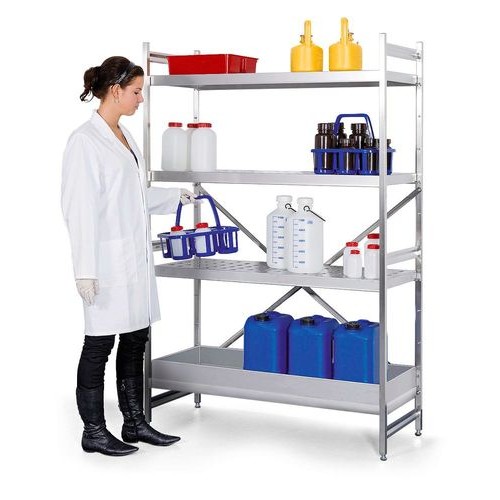 Regal GRE 1250 za vnetljive snovi, nerjaveče jeklo, 1200 x 500 x 1800 mm, dodatna enota