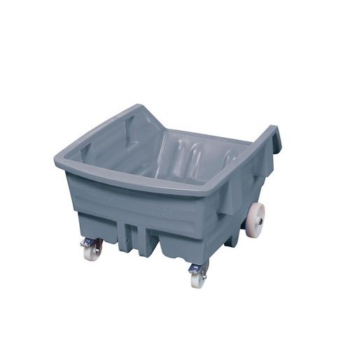 Polietilenski (PE) prekucnik, s kolesi, prostornina 1000 litrov, siv