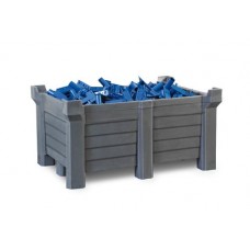 Nakladalna posoda PolyPro iz PE, 300 l, lovilni volumen 280 l, zaprta, siva