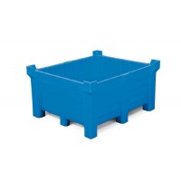 Nakladalna posoda PolyPro iz PE, 400 l, lovilni volumen 360 l, zaprta, modra