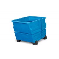 Kontejner iz polietilena (PE), z nogicami, 800 litrov, moder