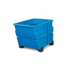 Kontejner iz polietilena (PE), z nogicami, 800 litrov, moder