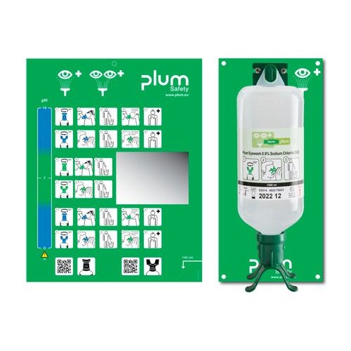 Očesna urgentna postaja za izpiranje oči DUO, 1 x 1000 ml fiziološke raztopine v plastenki
