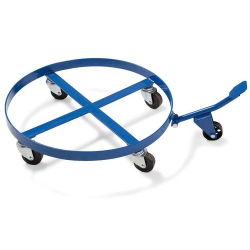 Voziček za 200 litrske sode, z nagibnim mehanizmom, 4 kolesa, moder