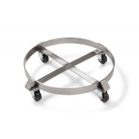 Voziček iz nerjavečega jekla, za 200 litrske sode, s 4 kolesi