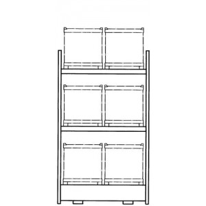 Combi-Shelf 4 K6-I z barvano lovilno posodo, za 6 IBC po 1000 l, osnovni regal