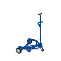 Voziček za sode CADDY iz jekla, za 200 l sode, nosilnost 250 kg, 2 kolesi, 1 krmilno kolo, ročica/vlečni drog