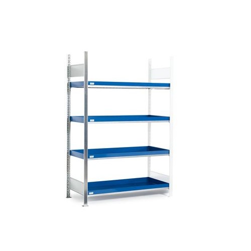 Regal GRW 1340 za nevarne snovi, 4 jekleni pladnji, 1310 x 440 x 2000 mm, dodatna enota