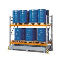 Paletni regal PR 27.25 za 6 palet ali 4 palete za kemikalije, 2 nivoja, osnovni regal