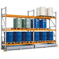 Paletni regal PR 27.37 za 9 palet ali 6 palet za kemikalije, 3 nivoji, dodatni regal