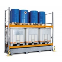 Paletni regal PR 33.25 za 6 palet ali 6 palet za kemikalije ali 6 IBC, 2 nivoja, dodatni regal