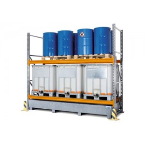 Paletni regal PR 33.25 za 6 palet ali 6 palet za kemikalije ali 6 IBC, 2 nivoja, dodatni regal