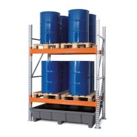 Paletni regal PRP 18.25 za 4 palete ali 2 paleti za kemikalije, 2 nivoja, osnovni regal