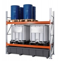 Paletni regal PRP 27.27 za 6 palet ali 4 palete za kemikalije ali 4 IBC, 2 nivoja, osnovni regal