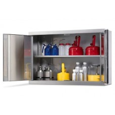 Viseča omarica za kemikalije Inox HSE-2, s polico in podnožjem, dvokrilna