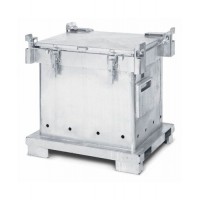 ASP zabojnik za zbiranje in transport praznih aerosolnih doz, 800 l, vroče cinkano