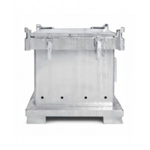 ASP zabojnik za zbiranje in transport praznih aerosolnih doz, 800 l, vroče cinkano