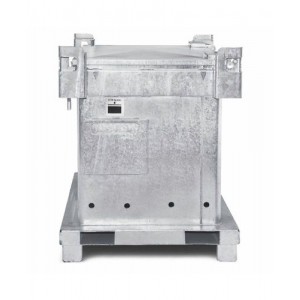 ASP zabojnik za zbiranje in transport praznih aerosolnih doz, 800 l, vroče cinkano