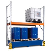 Combi-Shelf 3 K4-I z barvano lovilno posodo, za 4 IBC po 1000 l, osnovni regal