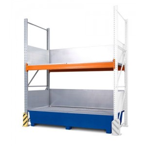 Combi-Shelf 3 K4-I z barvano lovilno posodo, za 4 IBC po 1000 l, dodatni regal