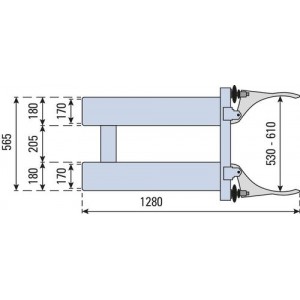 Objemka za sod SK-S, nastavek za viličar iz barvanega jekla, za 1 x 200 l jekleni ali plastični sod