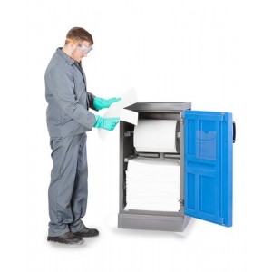 DENSORB dozirna postaja S za ukrepanje ob razlitju olja, z 1-krilnimi vrati