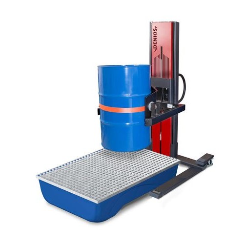 Secu Ex dvigalo sodov, obračanje sodov 360°, sodi 60 do 220 l, široko podvozje, višina dviga 0-1430 mm, ATEX