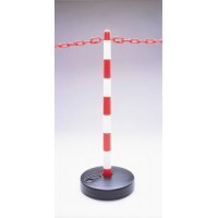 Lahko stojalo za verigo, 4 držala za verigo, rdeče/belo, nogo je mogoče napolniti