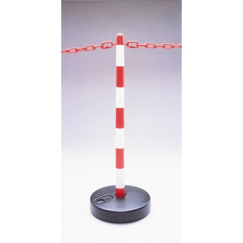 Lahko stojalo za verigo, 4 držala za verigo, rdeče/belo, nogo je mogoče napolniti