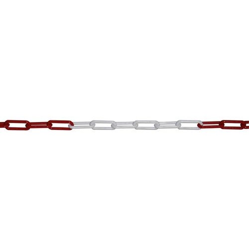 Plastična pregradna veriga, dolžina 10 m, rdeče/bela, premer 6 mm
